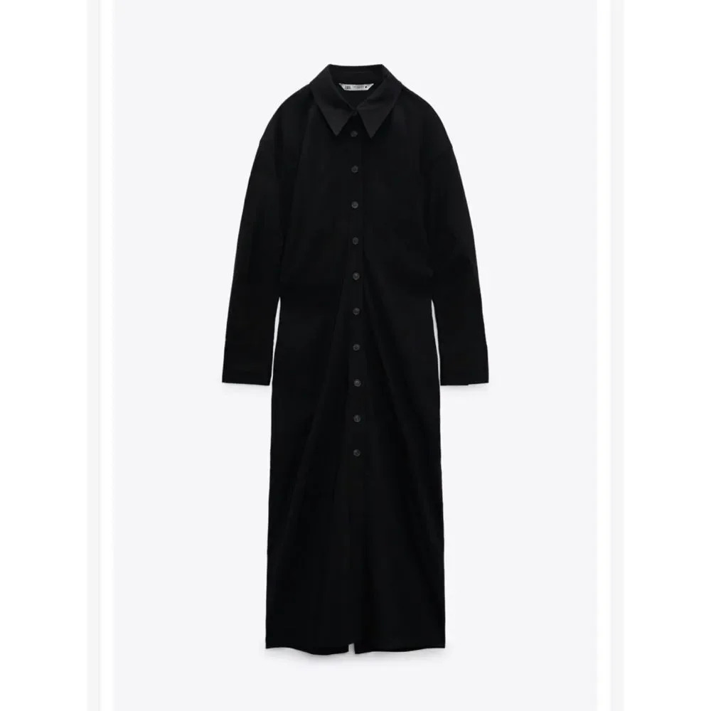 Zara MIDI SHIRT DRESS - Picture 4 of 9